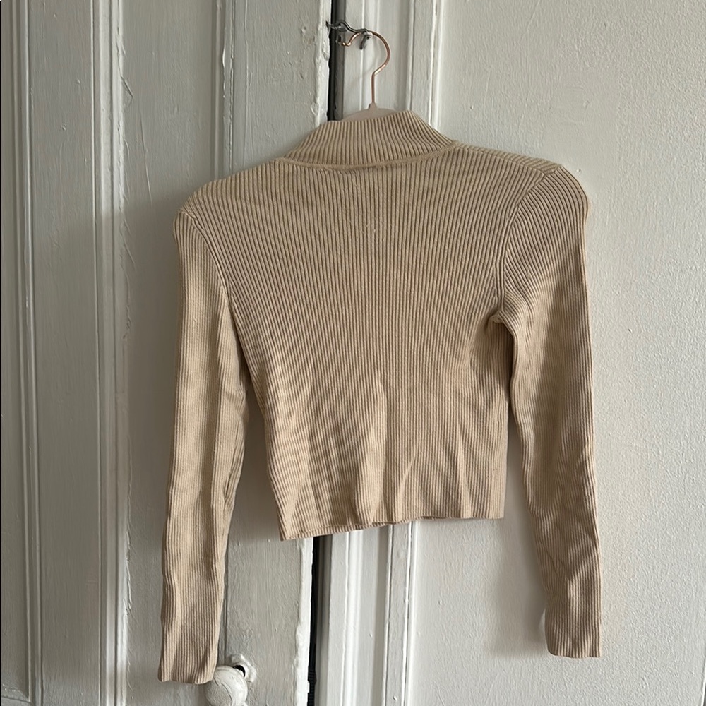 Kangol Light Tan Ribbed Knit Top - Picture 4 of 4